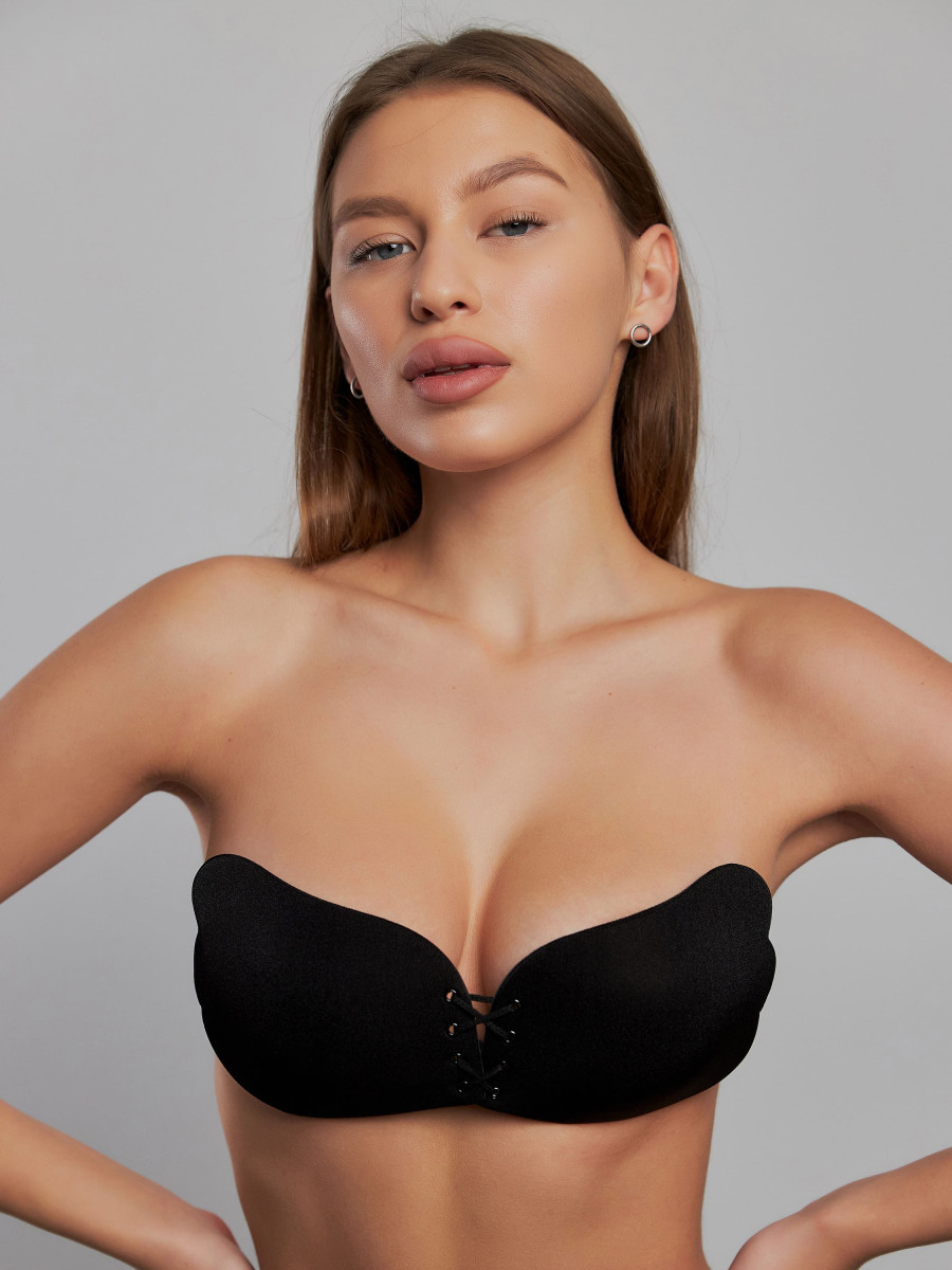 Бюстгальтер-невидимка черного цвета без бретелей Fly Bra