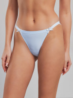 Бесшовные трусики слипы голубого цвета с кружевом Natural Comfort Lace